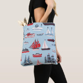 Vintage Wassertransport-Doodle-Muster Tasche (Von Nahem)