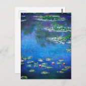 Vintage Water Lilies by Claude Monet Postkarte (Vorne/Hinten)