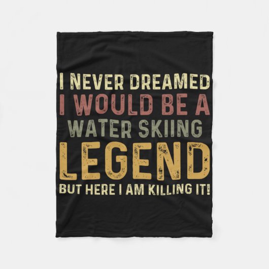 Vintage Water Skiing Legend Water Ski  Fleecedecke (Vorderseite)