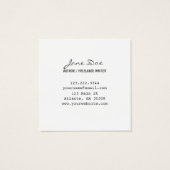 Vintage Watercolor Author Business Card (Rückseite)