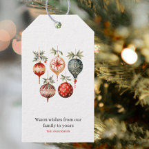 Vintage Watercolor Christmas Ornaments