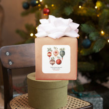 Vintage Watercolor Christmas Ornaments