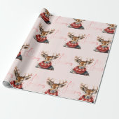 Vintage Watercolor Deer &. Merry Christmas Geschenkpapier (Ungerollt)