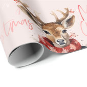 Vintage Watercolor Deer &. Merry Christmas Geschenkpapier (Rolleneckpunkt)