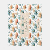Vintage Watercolor Floral Family Heritage Fleecedecke (Vorderseite)