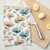 Vintage Watercolor Floral Family Heritage Geschirrtuch (Viertel Falte)