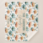 Vintage Watercolor Floral Family Heritage Sherpadecke (Vorderseite)