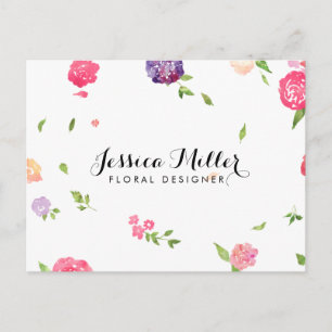 Vintage Watercolor Florals Craft Designer II Postkarte