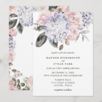 Vintage Watercolor-Hydrangeas und Rosen Wedding |