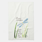 Vintage Watercolor-Libelle: Erinnern Sie sich imme Geschirrtuch (Vertikal)