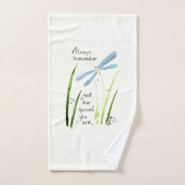 Vintage Watercolor-Libelle: Erinnern Sie sich imme Handtuch