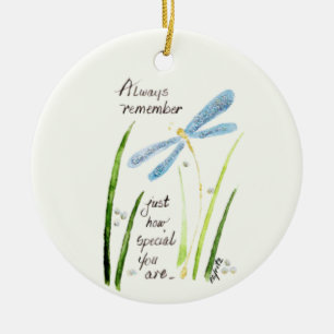 Vintage Watercolor-Libelle: Erinnern Sie sich imme Keramik Ornament