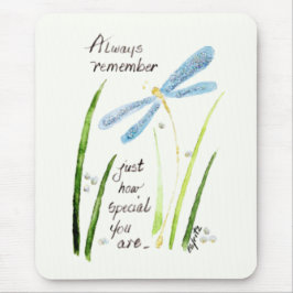 Vintage Watercolor-Libelle: Erinnern Sie sich imme Mousepad