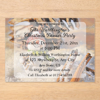 Vintage Watercolor painting of a Snowman Acryleinladungen