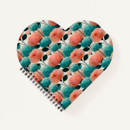 Vintage Watercolor Pink and Green Floral Notizblock