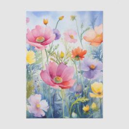 Vintage Watercolor Spring Floral Decoupage  Seidenpapier