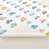 Vintage Watercolor Toy Cars Sherpa Blanket Sherpadecke (3/4)