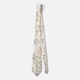 Vintage Watercolor Wildflower Seamless Pattern Krawatte
