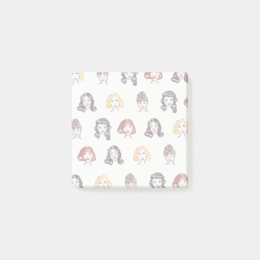 Vintage Watercolour Pinup Sticky Notes Post-it Klebezettel (Vorderseite)