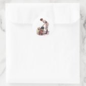 Vintage Watering-Blume Runder Aufkleber (Tasche)