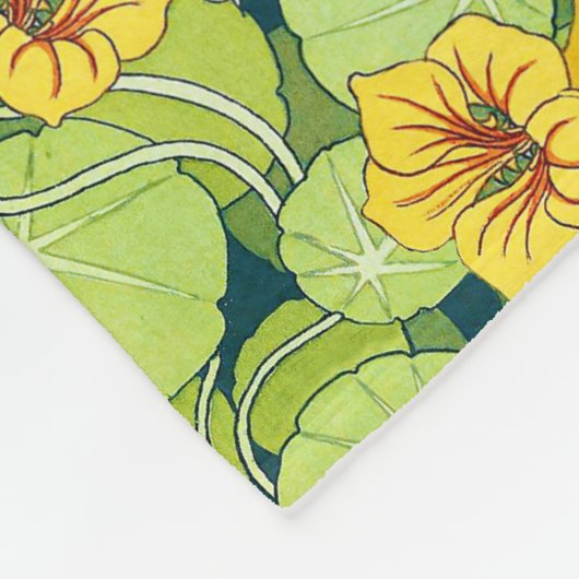 Vintage Waterlilies Fleecedecke (Ecke)