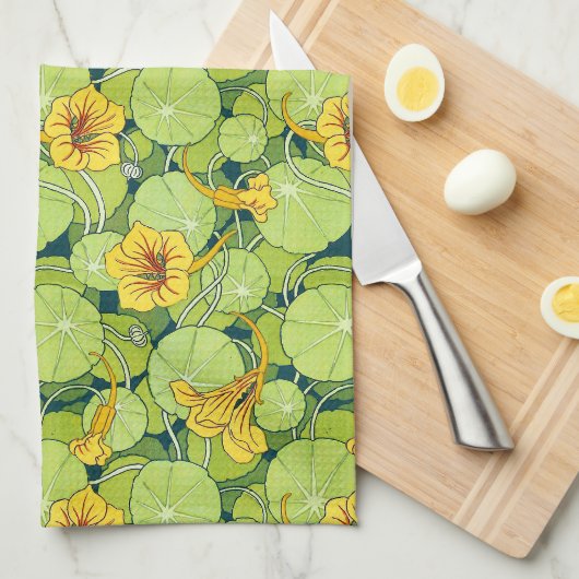 Vintage Waterlilies Geschirrtuch (Viertel Falte)