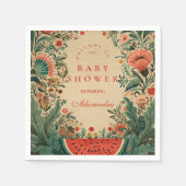 Vintage Watermelon Garden Botanical Baby Shower Serviette (Vorderseite)