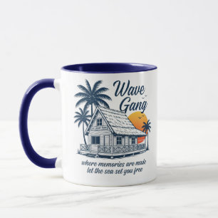 Vintage Wave Gang Cabin Beach Tee   Erinnerungen s Tasse