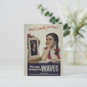 Vintage Waves Postkarte (Stehend Vorderseite)