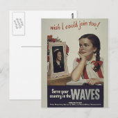Vintage Waves Postkarte (Vorne/Hinten)
