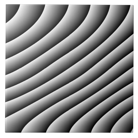 Vintage Wavy Lines Tile Fliese (Vorderseite)