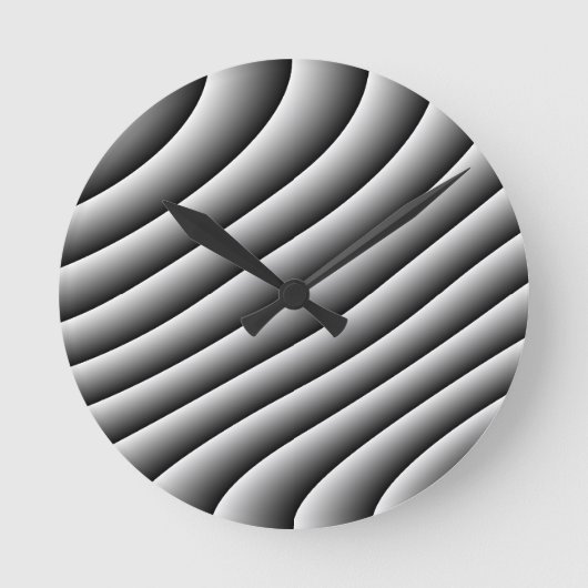 Vintage Wavy Lines Wall Clock Runde Wanduhr (Vorderseite)
