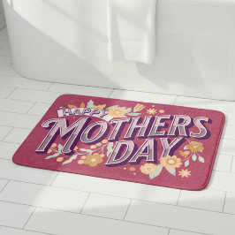 Vintage Wavy Typografie Muttertagsgeschenk Rot Badematte