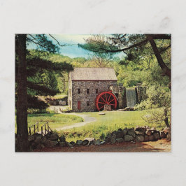 Vintage Wayside Grist Inn Mill Feiertagspostkarte