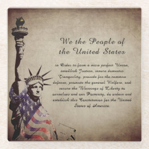 Vintage We the People  Amerikanische Geschichte Glasuntersetzer