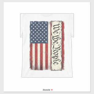 Vintage We the People Flag Patriotes Shirt Design_ Aufkleber
