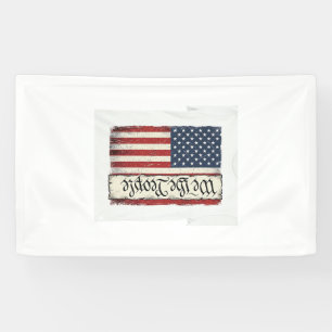 Vintage We the People Flag Patriotes Shirt Design_ Banner