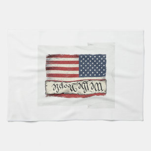 Vintage We the People Flag Patriotes Shirt Design_ Geschirrtuch