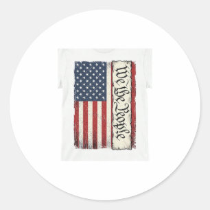 Vintage We the People Flag Patriotes T-Shirt Desig Runder Aufkleber