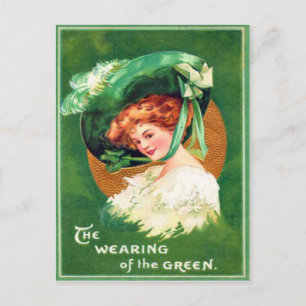Vintage Wearing Of The Green St. Patrick's Day Kar Postkarte