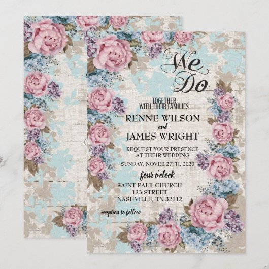 VINTAGE WEDD INVITE EINLADUNG (Vorne/Hinten)