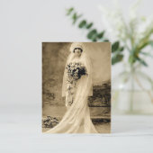 Vintage Wedding A Bride Postkarte (Stehend Vorderseite)