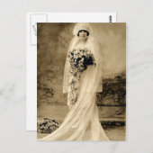 Vintage Wedding A Bride Postkarte (Vorne/Hinten)