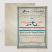 Vintage Wedding Abend only Einladung (Vorne/Hinten)