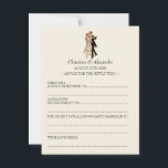 Vintage Wedding Ad Lib Cards Advice 1920er Jahre T Hinweiskarte<br><div class="desc">Suchen Sie eine lustige Alternative zu Ihrem Hochzeitsgast? Geben Sie Ihren Gästen diese Hochzeitskrüge, damit sie sie ausfüllen können! Ratschläge für die Neugeborenen... .Denken Sie immer daran... Vergessen Sie nie ... das Geheimnis für eine lange und glückliche Ehe ist ... Erwarten Sie ein paar tief greifende, aufrichtige und unglaublich witzig...</div>