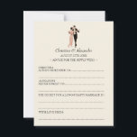 Vintage Wedding Ad Lib Cards Advice 1920er Jahre T Hinweiskarte<br><div class="desc">Suchen Sie eine lustige Alternative zu Ihrem Hochzeitsgast? Geben Sie Ihren Gästen diese Hochzeitskrüge, damit sie sie ausfüllen können! Ratschläge für die Neugeborenen... .Denken Sie immer daran... Vergessen Sie nie ... das Geheimnis für eine lange und glückliche Ehe ist ... Erwarten Sie ein paar tief greifende, aufrichtige und unglaublich witzig...</div>