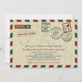 Vintage Wedding Airmail | Probe Einladung (Vorderseite)