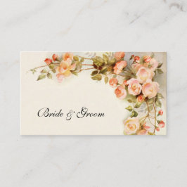 Vintage Wedding, antike Rosa Rose Blume Blumenstra Visitenkarte