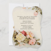 Vintage Wedding Antique Garden Rose Blume Einladung (Rückseite)