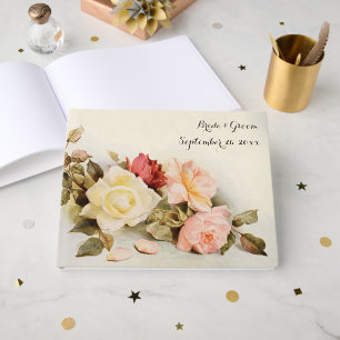 Vintage Wedding Antique Garden Rose Blume Gästebuch